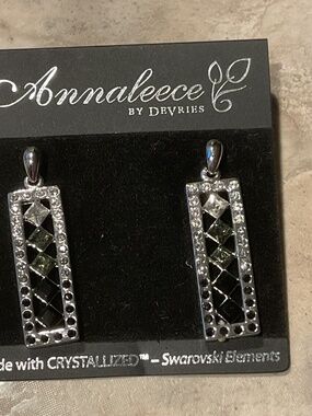 Annaleece by DeVries Black & Silver Crystal Drop Earrings